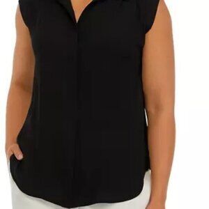 TRUTH NAVY Women's Extended Shoulder Button Down Blouse